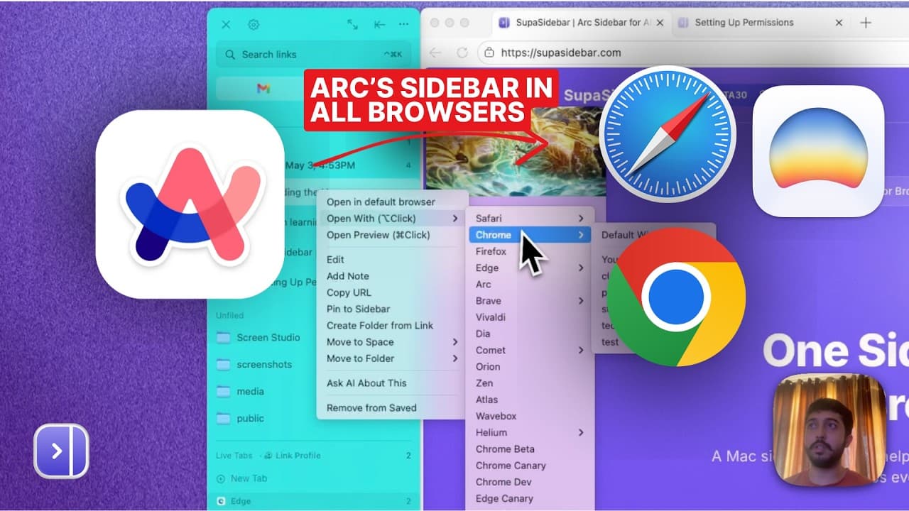 Get Arc's Sidebar and Spaces in Any Mac Browser (2026)
