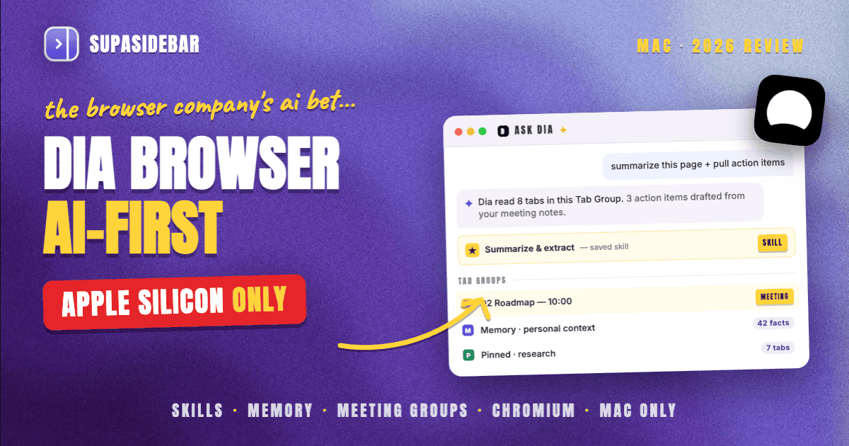 Dia Browser Mac Review (2026): The Browser Company's AI-First Browser, Tested