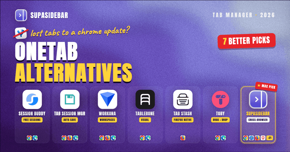 OneTab Alternatives (2026): 7 Better Ways to Manage Open Tabs