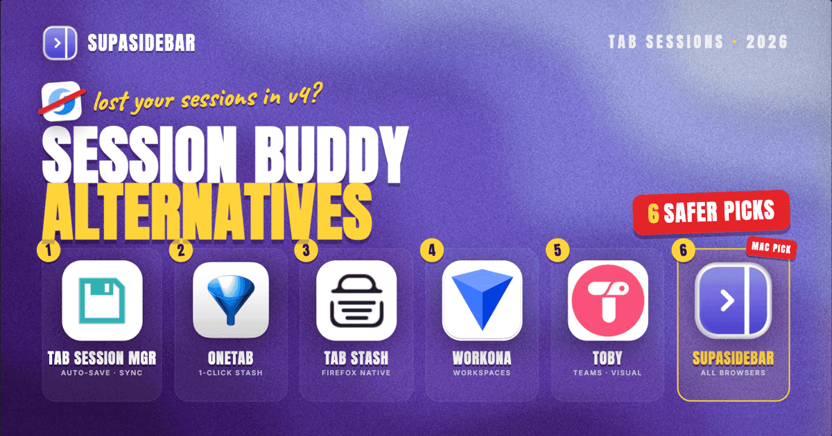Session Buddy Alternatives (2026): Better Ways to Save Browser Sessions
