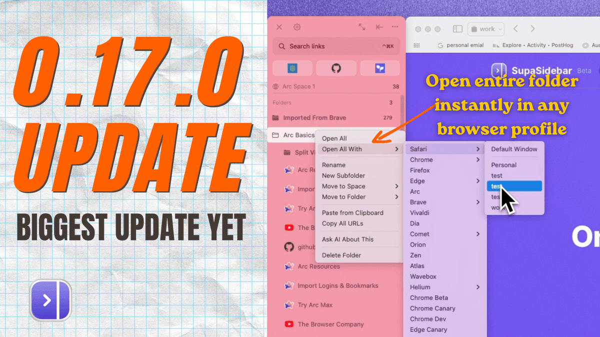 SupaSidebar 0.17.0: The Biggest Update Yet