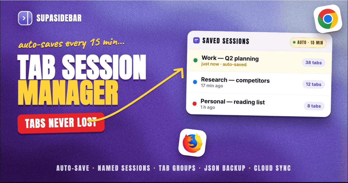 Tab Session Manager: How to Save & Restore Browser Sessions (Chrome & Firefox)