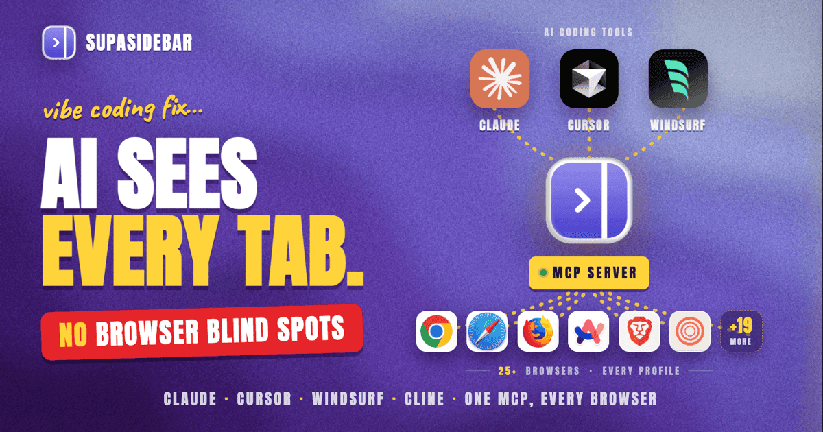 Vibe Coding with SupaSidebar: How MCP Turns Your Browser into a Dev Tool